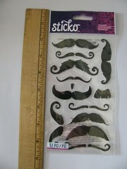 Sticko Stickers MOUSTACHE 17 Pieces NIP