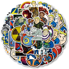 50Pcs Fallout Merchandise Stickers for Bottle, Laptop, Refrigerator