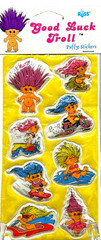 Vintage 1980’s Good Luck Troll Trolls Puffy Stickers Russ Sealed NEW OLD STOCK