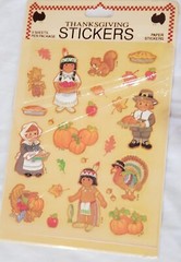 6 Packs Vintage Holiday Stickers Sealed Unused- Puffy Easter-Thanksgiving ETC