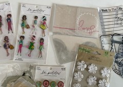 Huge Mixed Scrapbooking Em2 Lot Embellishments Doodlebug Ribbon Disney Flowers
