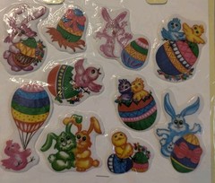Vtg 3-D Easter Perk-Up Puffy Stickers 3 Packs Single Sheets Cute Novelty