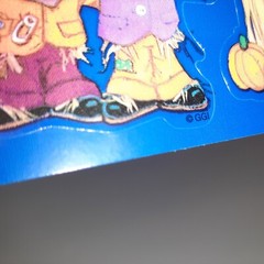 Vintage 80s Gibson Halloween Scarecrows Jack O Lantern Stickers Autum Fall