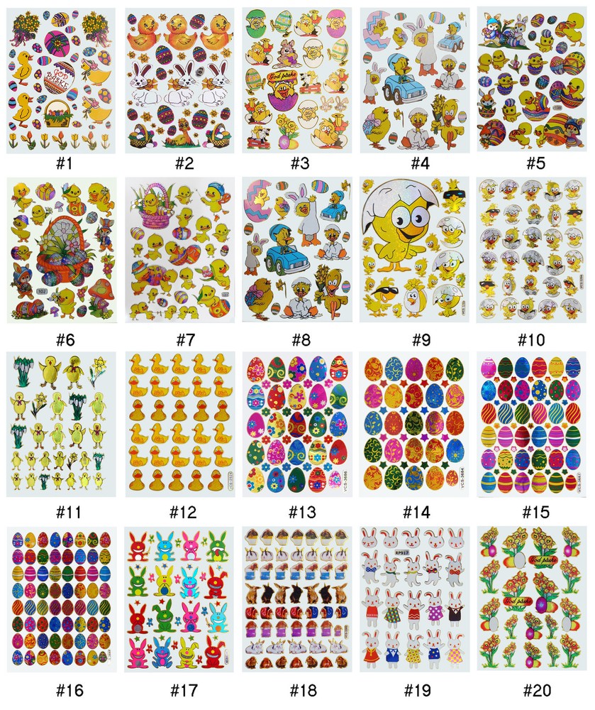 #153S Easter Egg Animal Children Kids Reward Craft Deco Scrapbooking Stickers