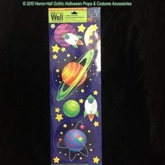 Removable Wall Stickers OUTER SPACE ROCKET PLANET Main Street Clings Decorations