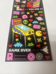 Pipsticks 8-Bit Entertainment Retro Arcade Video Game Sticker Sheet Gamer Pixel