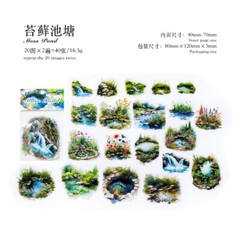 40Pcs Nature Scenery PET Stickers Junk Journal Planner DIY Scrapbooking Collage