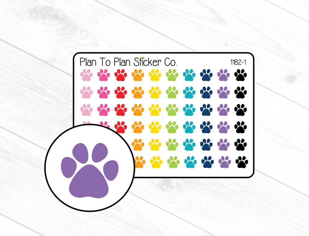 1182-1~~Dog Paw Print Planner Stickers.