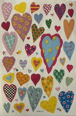 COLORFUL HEART ASSORTMENT Stickers(32pc)AGC•Valentines •Swirls•Star•Card Making•