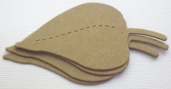 {5} ROUND LEAF – Bare Autumn Leaves Chipboard Die Cuts – 1 1/2″ x 2 2/3″ inch