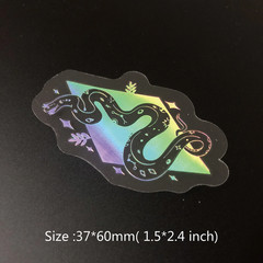 10 Pack Mix Holographic Laser Silver Transparent Stickers Waterproof Sun Moon