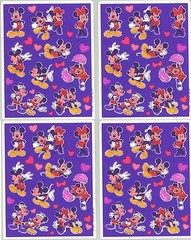 Vintage 4 Sheets DISNEY Mickey & Minnie Mouse Valentine LOVE Scrapbook Stickers