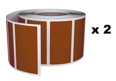 Rectangular Labels 40mmx19mm (1.57″x0.75″) Brown Color Coded Stickers 1200-Pack