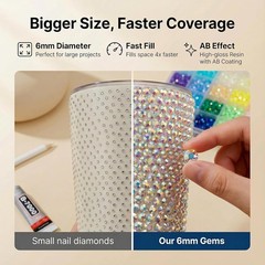 Vibrant 2000PCS 6MM Jelly AB Rhinestones with Glue – Transform Your Crafts