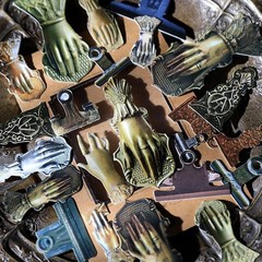 20pcs Small Vintage Junk Journal Hand Clips Elements Paper Cardstock Ephemera