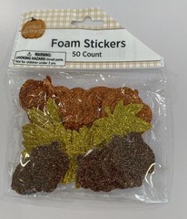 Perfect Harvest Fall Foam Stickers Crafts Leaves Pumpkin Glitter (4) 50 ct Packs