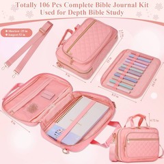 All-in-One Bible Cover Case for Women, Quilted Bible Study Journaling Kit wit…