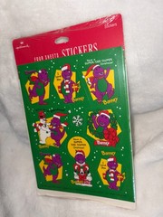 New Vintage Sealed 1993 Hallmark Barney The Dinosaur Holiday Christmas Stickers