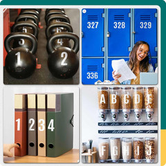 13 Sheets Alphabet Stickers,4 Inch Large Vinyl Letter Number Stickers Self Adhes