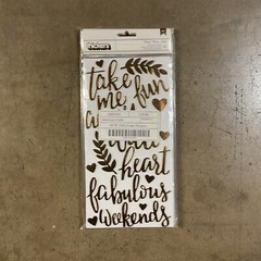 American Crafts Thickers Foam Phrase Stickers, Gold Dream – 3 Pack