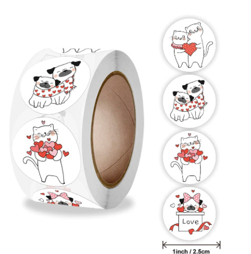 40 DOG CAT ANIMAL KIDS ENVELOPE SEALS LABELS STICKERS 1″ ROUND FAST SHIPPING