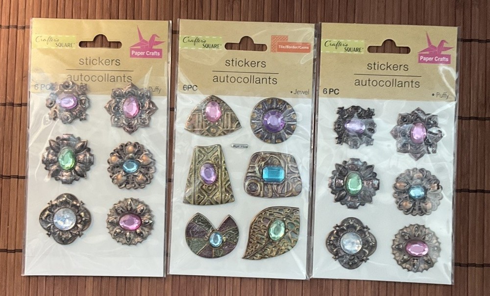 Crafter’s Square Gemstone Stickers – Lot Of 3