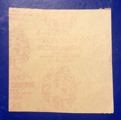 RARE VTG SANDYLION 80s FUZZY Flocked ORANGE & YELLOW FISH Sticker on Brown Paper