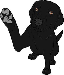 MR3Graphics Black Lab 1″ Retro Stickers 50 Pack