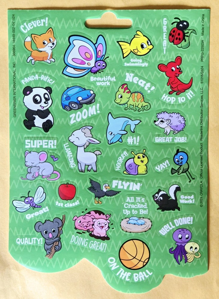 Cute Animals Sticker Sheet