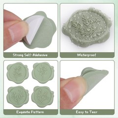 60Pcs Wax Seal Stickers, Wedding Invitation Envelope Seal Stickers Adhesive B…