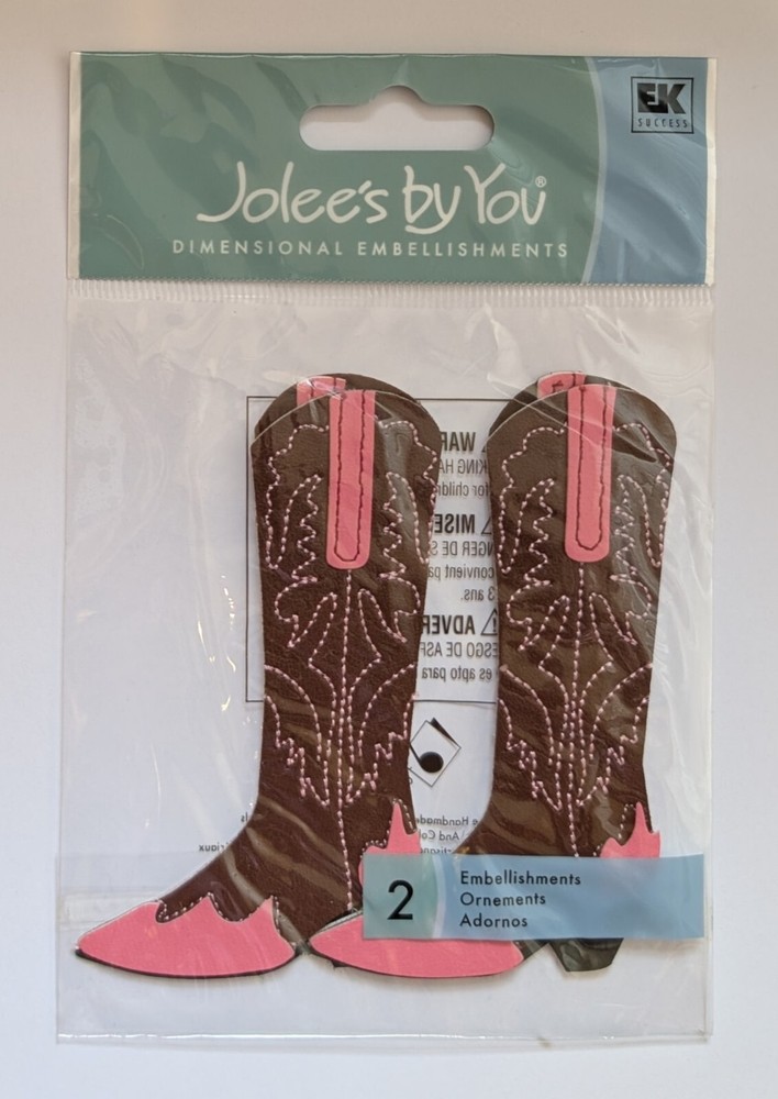 Jolee’s Women’s Cowboy Cowgirl Boots Scrapbooking Embellishments