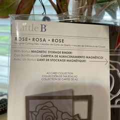 Little B A2 flat card die and rose overlay 3 Dies Card Making