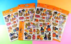 Vintage Halloween Teddy Bear Costume Party Sticker Lot – Rare American Greetings