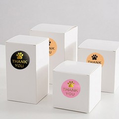 3 Rolls 1″ Round Kraft Paws Print Thank You Stickers Labels Hot Stamping For Tag