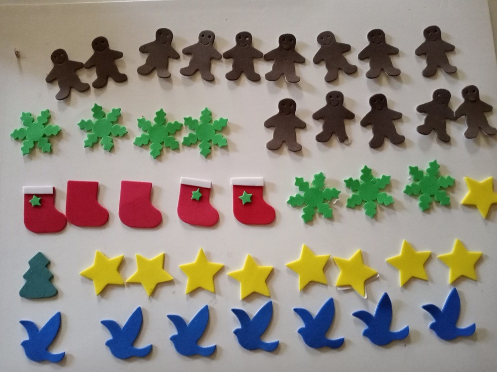 Christmas 3-D Foam Scrapbook Stickers for Crafts, Cards, Bags 40 count