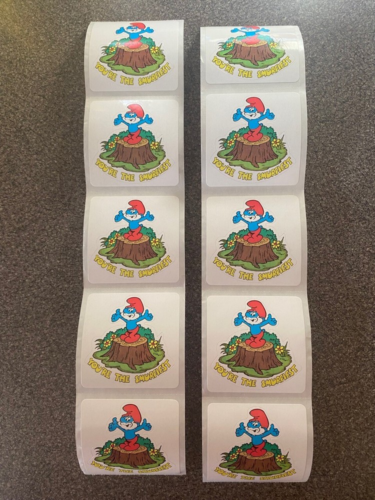 Smurf Papa Your’re the Smurfiest Stickers Lot of 10 Vintage 1983
