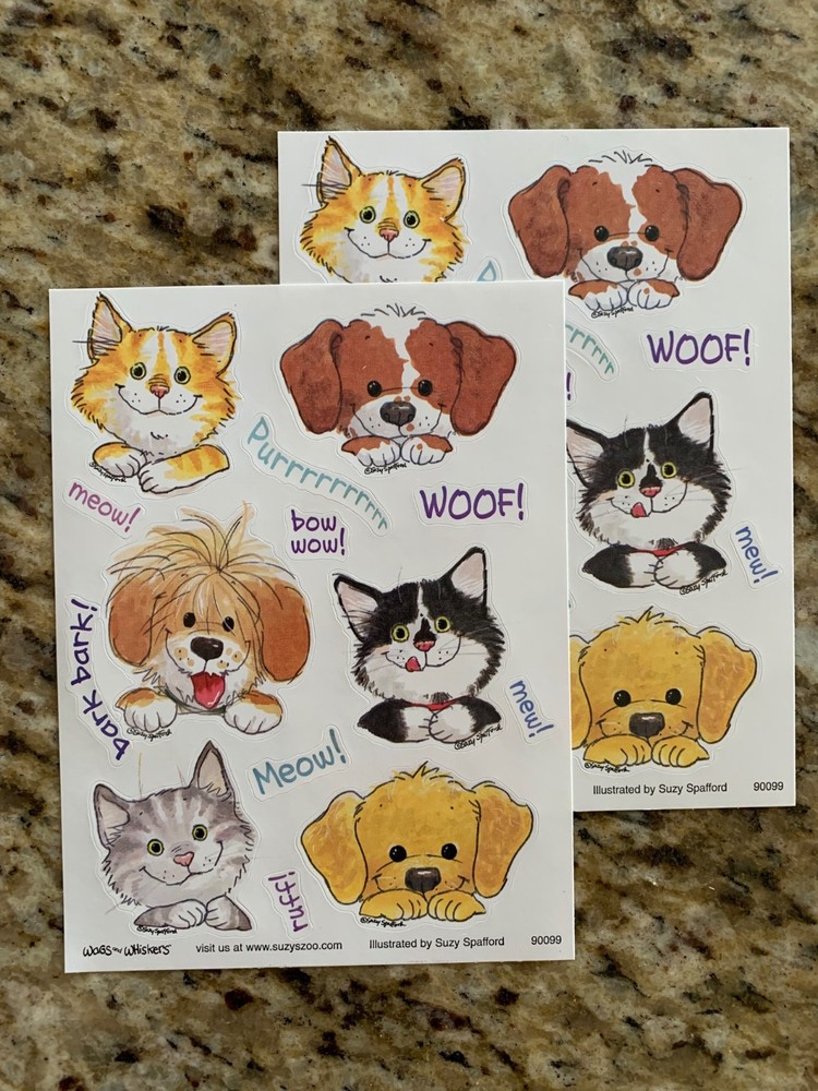 Suzy’s Zoo Stickers: 2 Sheets Dogs and Cats