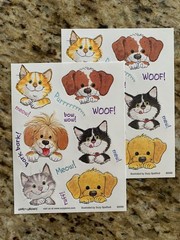Suzy’s Zoo Stickers: 2 Sheets Dogs and Cats