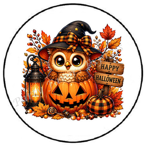 HAPPY HALLOWEEN OWL ENVELOPE SEALS LABELS STICKERS PARTY FAVORS