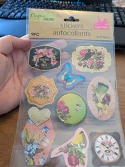 Crafter’s Square Flower Bird Themed 3-D Motion Stickers 9 Pieces New