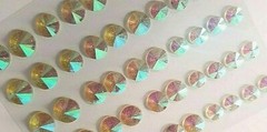 CraftbuddyUS 50pcs Self Adhesive Pointed Resin Glitter Gems-AB Clear, Craft