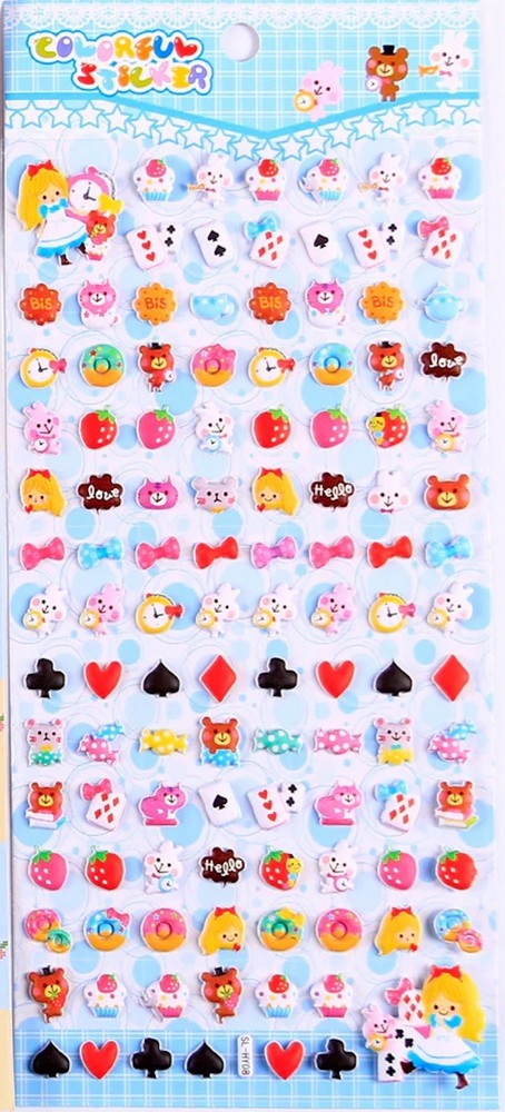 Alice in Wonderland Puffy Sticker Sheet