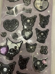 Brand New Sanrio Monotone Stone Kuromi Sticker Sheet