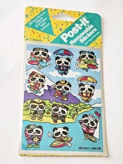 Vtg 3M Stickers NIP Foil Adventure Panda Bear HTF 1990 HR-706 Post- It Removable