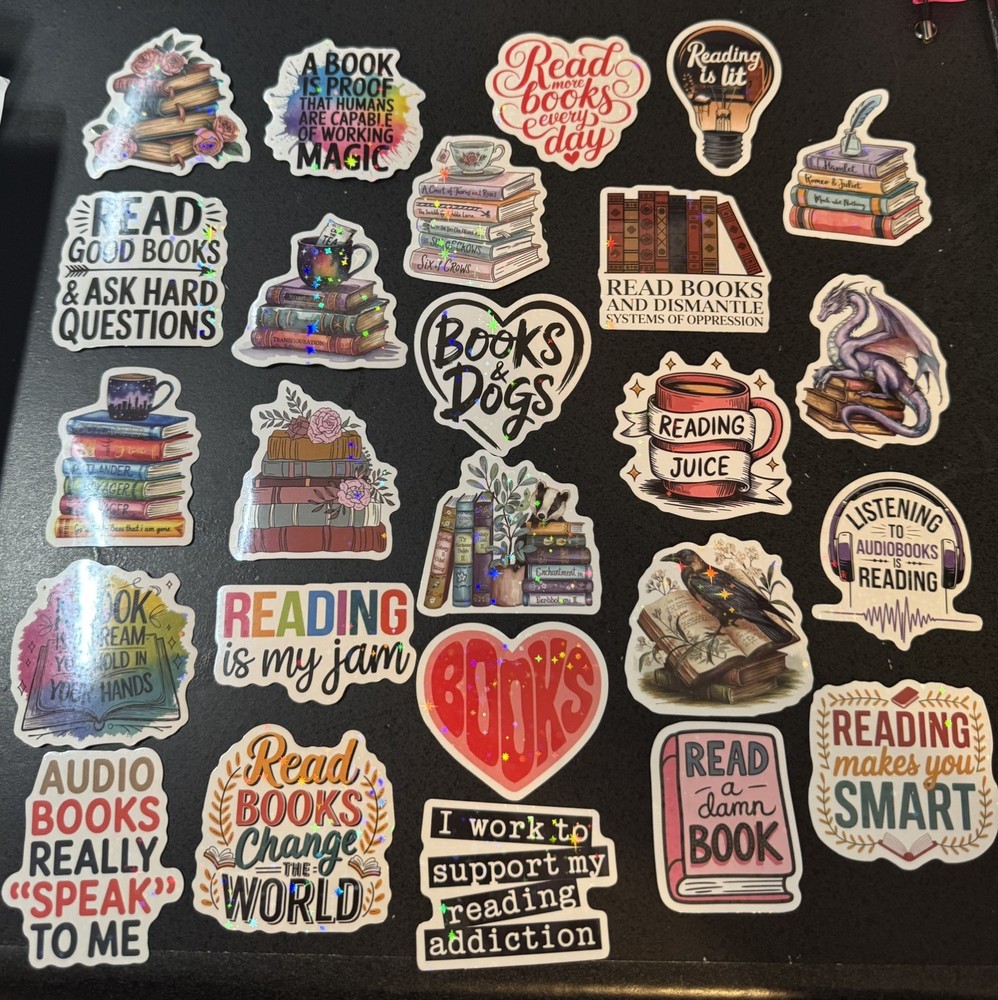 Lot Of 25 – Reading, Readers, Book Lovers Stickers – Free S&H