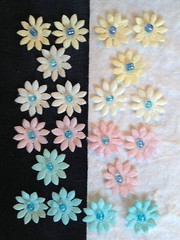 20 Pastel Mulberry Paper Flowers Handmade Miniatures Cards Baby babies Shower
