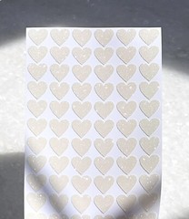 White/Ivory Glitter Heart Sticker Sheet! – Choose a Size – Cute & Sparkly!