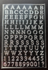 STICK-A-BILITIES CLASSIC SILVER UPPER LOWER CASE ABC 123 ALPHABET STICKERS *