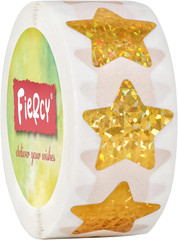 1 Inch Gold Star Stickers with Glitter Holographic Pattern, 500 Pcs Sparkling Se