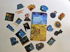 Van Gogh Scrapbook, one 24 page notebook & 20 translucent stickers